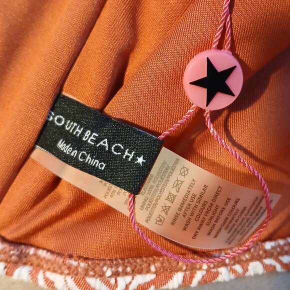 Asos South Beach Women's Textured Bandeau Bikini Top Pink Zebra NWT SZ 8 - Picture 5 of 5